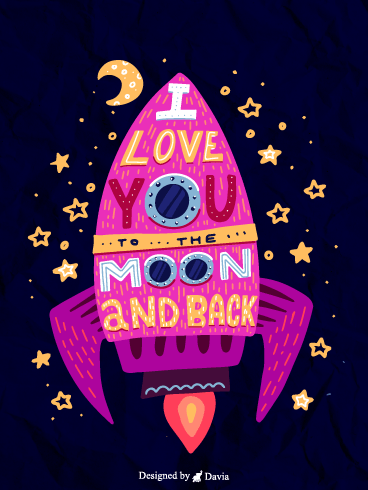To The Moon  – I Love You Cards