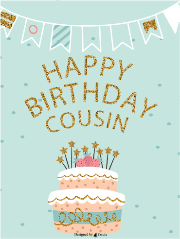 Cake and Stars  – Happy Birthday Cousin