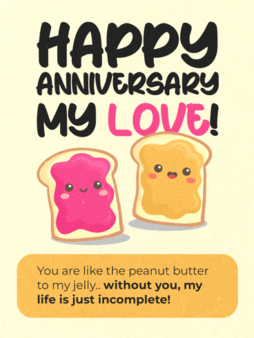 Peanut Butter Jelly –  Happy Anniversary Cards