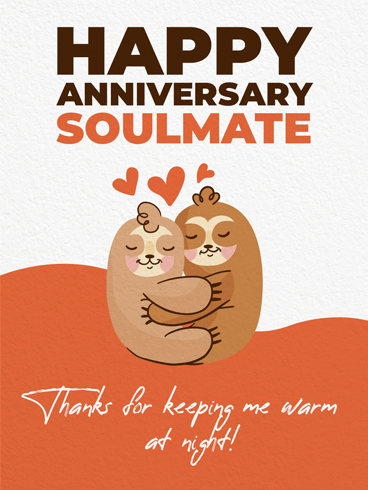 Hugging Sloths –  Happy Anniversary Cards