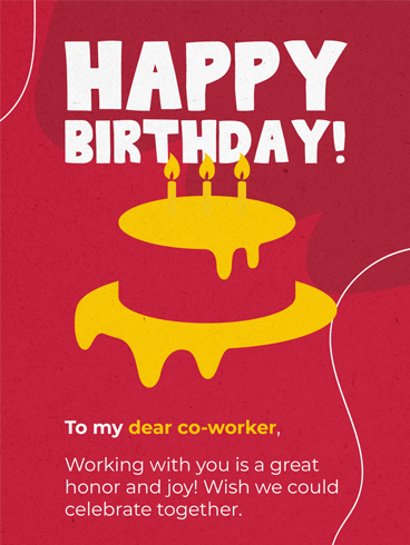 Honey-like Cake –  Birthday Cards for Co-Workers