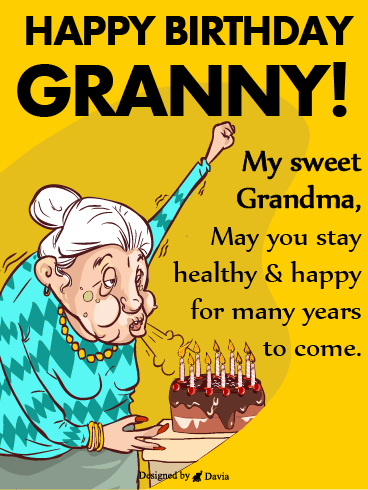 Grandma Blows The Candles – Happy Birthday Grandmother Cards