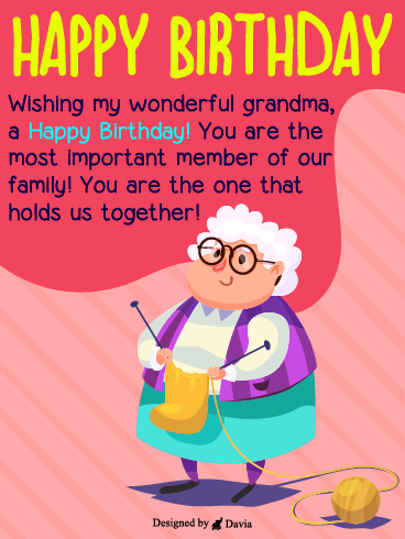 Wonderful Grandma – Happy Birthday Grandmother Cards