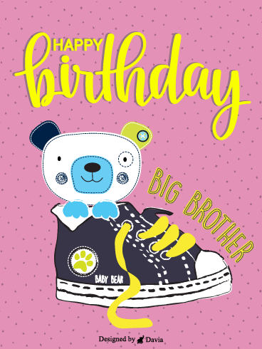 Bear In A Shoe – Happy Birthday Brother Cards