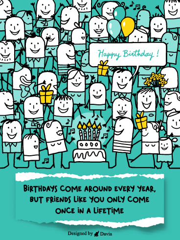 Once A Year – Happy Birthday Friend Cards