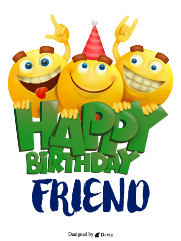 Emojis Party – Happy Birthday Friend Cards