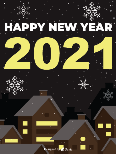 House In Snow – Happy New Year Cards