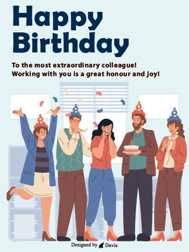 Office Celebration– Happy Birthday Co-Worker Cards