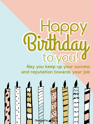 Beautiful Candles – Happy Birthday Co-Worker Cards