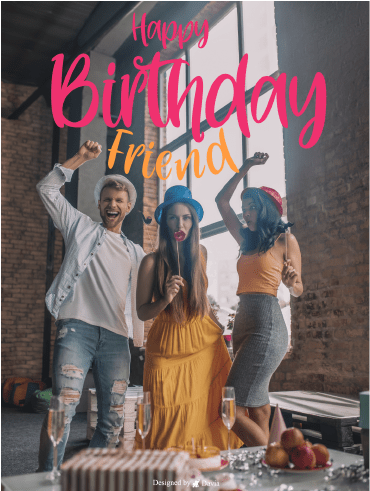 Three’s A Party - Happy Birthday Friends