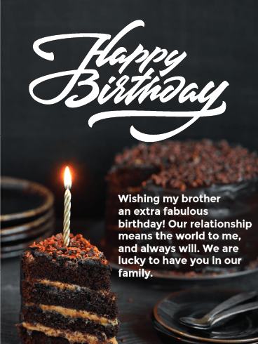 Happy Birthday Brother Cards – Chocolate Cake 
