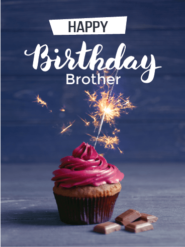 Happy Birthday Brother Cards – Delicious Cupcake 