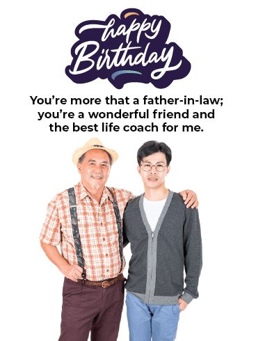 Happy Birthday Father in Law Cards – Friend & Coach  