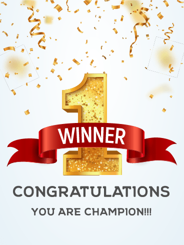 A Champion!  – Congratulations Cards