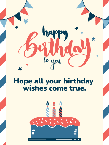 Wish Come True –Newly Added Birthday Cards