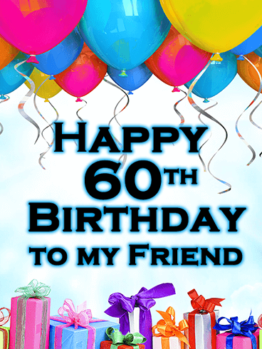 Colorful Balloon Happy 60th Birthday Card