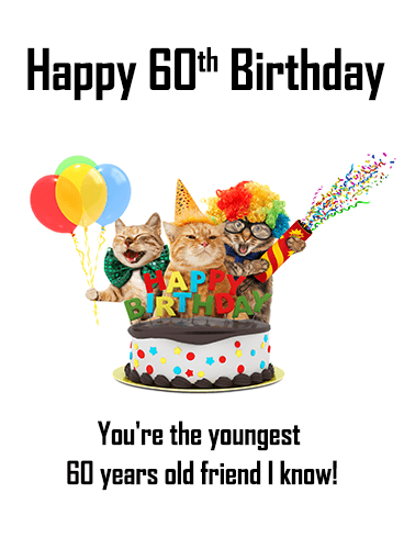 Animal Party Happy 60th Birthday Card