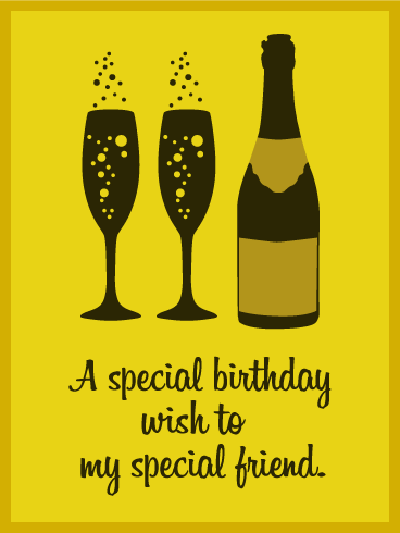 Birthday Champagne  Art Card for Friends