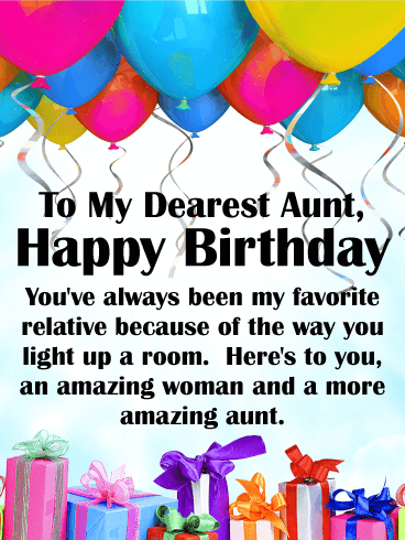 To my Favorite Relative - Happy Birthday Card for Aunt