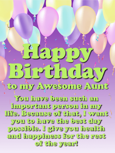 You are an Important Person - Happy Birthday Card for Aunt
