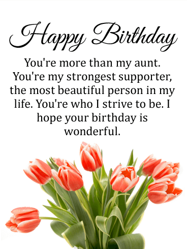 Pretty Tulip Happy Birthday Card for Aunt