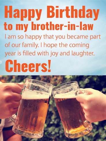 Cheers Happy Birthday Card for Brother-in-Law