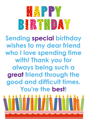 You're the Best! Happy Birthday Card for Friends 