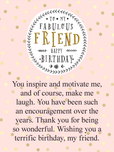 You Inspire Me! Happy Birthday Card for Friends