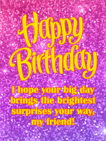 Spangle Happy Birthday Card for Friends 