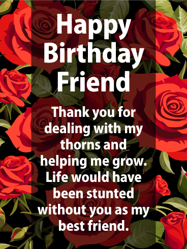 Pretty Rose Happy Birthday Card for Friends