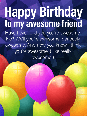 You're Really Awesome! Happy Birthday Card for Friends