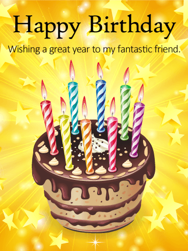 Ta-Dah! Happy Birthday Cake Card for Friends