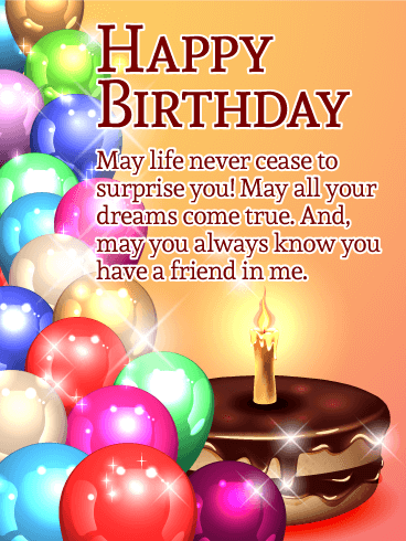 May All Your Dreams Come True! Happy Birthday Card for Friends
