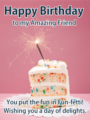 Fun-fetti Birthday Cake Card for Friends