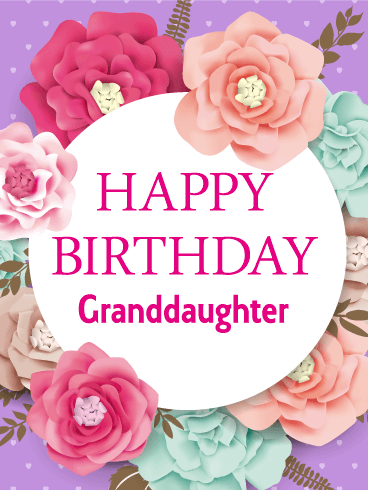 Gorgeous Flower Happy Birthday Card for Granddaughter