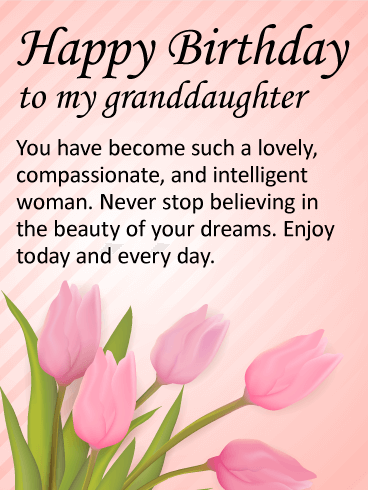 To my Lovely Granddaughter - Happy Birthday Wishes Card