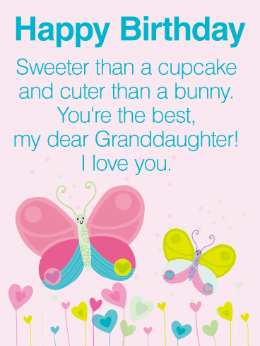 You are the Best! Happy Birthday Wishes Card for Granddaughter