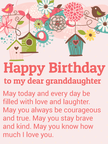 To my Dear Granddaughter - Happy Birthday Wishes Card