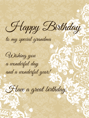 To My Special Grandma - Elegant Birthday Card