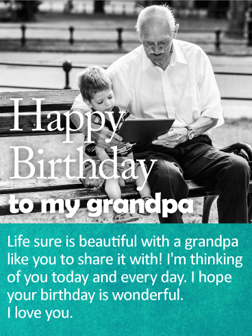 I'm Thinking of You - Happy Birthday Wishes Card for Grandpa