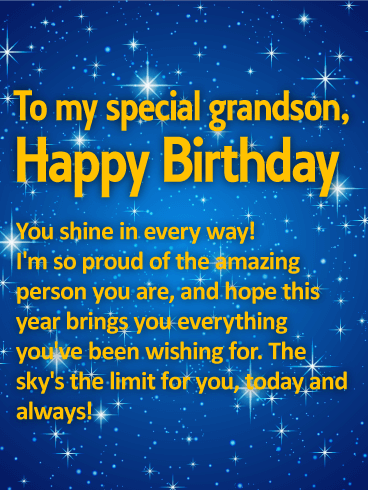 To my Special Grandson - Happy Birthday Wishes Card