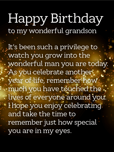 How Special You are! Happy Birthday Wishes Card for Grandson