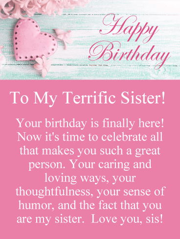 To Such a Great Sister - Happy Birthday Card