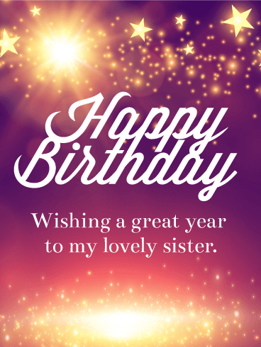 Shining Star Happy Birthday Card for Sister