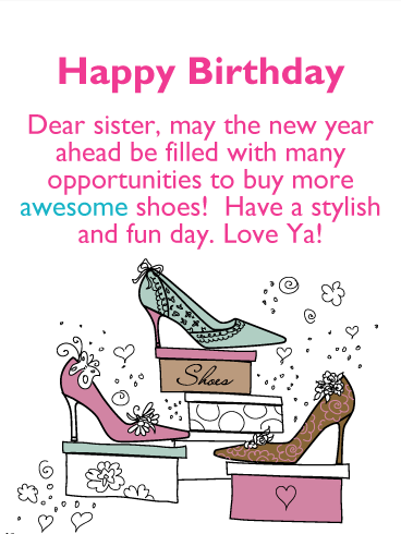 Love Shoes! Happy Birthday Card for Sister