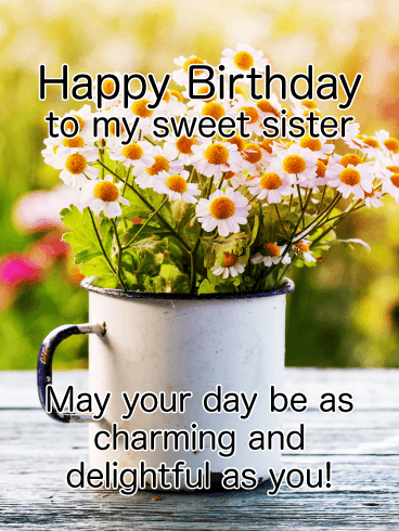 To my Charming Sister - Happy Birthday Card