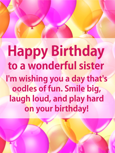 Oodles of Fun! Happy Birthday Card for Sister
