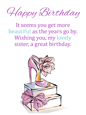 Always Beautiful - Happy Birthday Card for Sister