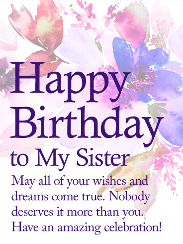 May Your Dream Come True - Happy Birthday Wishes Card for Sister