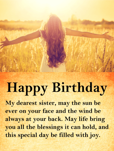 Sunshine Happy Birthday Wishes Card for Sister